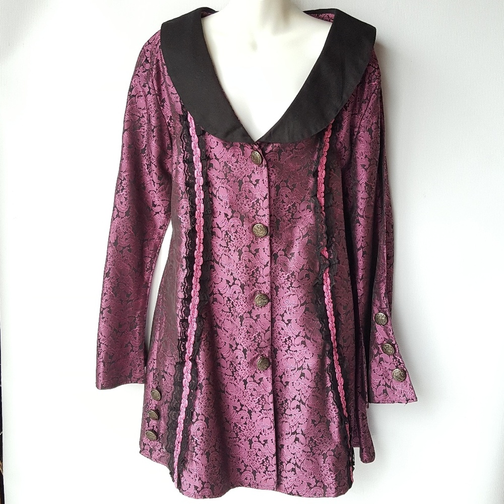 Elegant Pink and Black Women's Coat